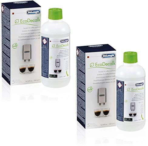 Lot de 2 - Détartrant 500ml ECODECALK Cafetière, Expresso 5513291781 5513296041 DELONGHI