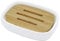 Lofekea Keramik Seifenschale Bambus Seifenhalter für Bad und Dusche Double Layer Draining Soap Box