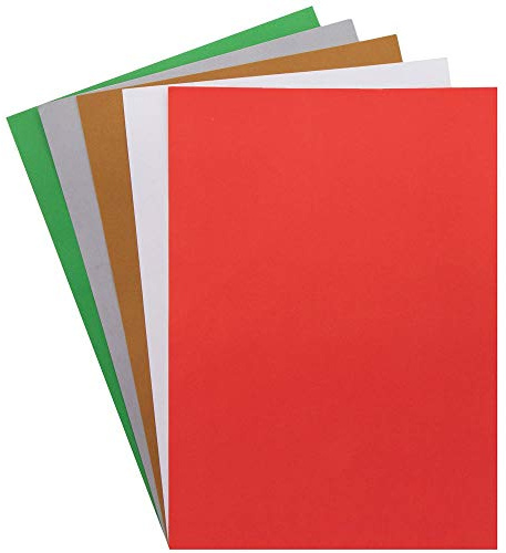 Baker Ross AX303 Weihnachten Bastelkarton und Bastelpapier - 100 Blatt, DIN A4 Weihnachtsfarbene Karte und Papier zum Basteln für Kinder und Erwachsene