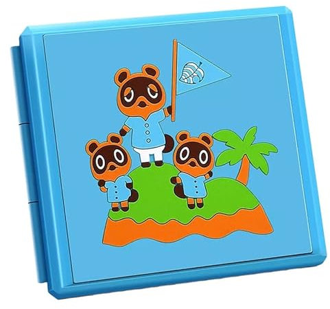 Nintendo Switch Games Case Storage - Animal Crossing Nook Family Design - Holds 12 Switch Game Cards & 12 Micro SD Cards - Micro SD Storage Case Games Case