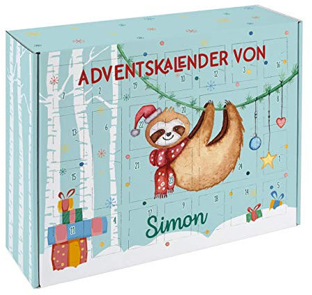 Herz & Heim® Adventskalender für Teenager zum Befüllen mit Faultier - Have a lazy Christmas