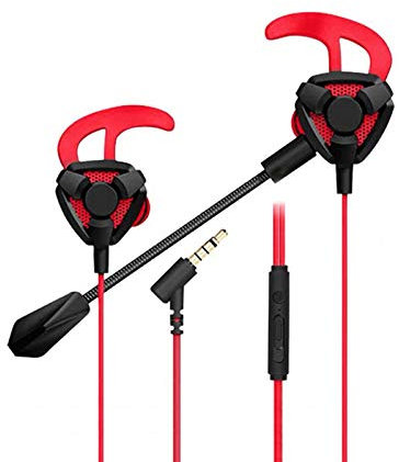 Ohrhörer, In Ear Kopfhörer Ohrhörer mit Mikrofon, Gaming Kopfhörer, Geräuschisolierende In-Ear Wired Kopfhörer, Starker Bass Rot 03