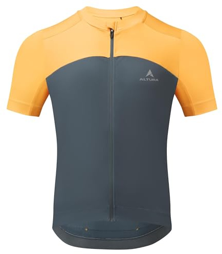 Altura Airstream Short Sleeve Cycling Jersey for Men - Lightweight Breathable Road Bike Jersey with Moisture Wicking Fabric, 3 Rear Pockets, Full Zip - Summer Cycling Top for Road, Gravel & MTB Riding