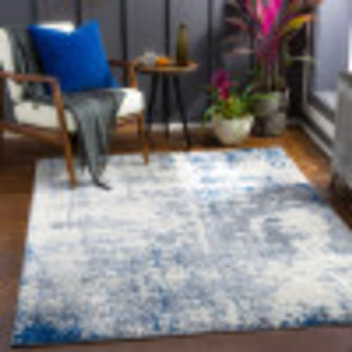 Livabliss Victoire Phuket Abstract Rug – 200x290 cm, Grey, Cream & Blue
