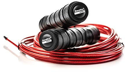 Bandito Springseil Fitness HiPower,verstellbares Speed Rope mit Kugellager & ergonomischen Anti-Rutsch-Griffen, für Crossfit, Boxen, HIIT, Koordinationstraining, Workout & Kondition