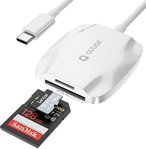 SD 4.0 Kartenleser – QUUGE USB C Kartenleser UHS-II Typ C Speicherkartenleser Card Read kompatibel mit SDXC, SDHC, SD, MMC, RS-MMC, Micro SDXC, Micro SD, Micro SDHC, UHS-II und UHS-I Karten