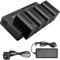 Neewer 4-Pack 7.4V 6600mAh NP-F970 Replacement Batteries with 4-Channel Battery Charger & Power Adapter, Compatible with NP-F550/750/770/970 FM500H QM71D QM91D, Field Monitor, Video Light