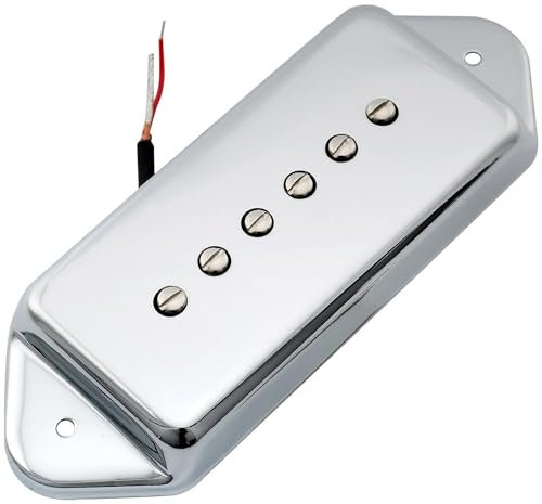 Artec ASA93 Alnico 5 Micro P90 Dogear Chevalet Simple Bobinage 7,5K pour Guitare électrique ES330 Style Casino, Chrome