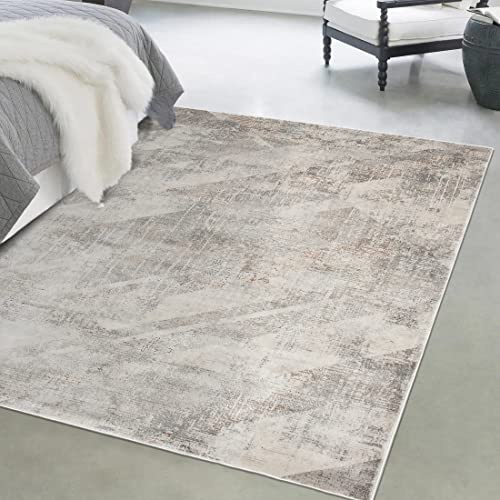 Mazovia Groß Teppich Wohnzimmer 160x230cm Anthrazit Grau Abstrakt Weich | Teppich für Schlafzimmer Esszimmer Büro Pflegeleicht Fußbodenheizungsgeeignet Reinigungsmittelbeständig Mittelflor Modern