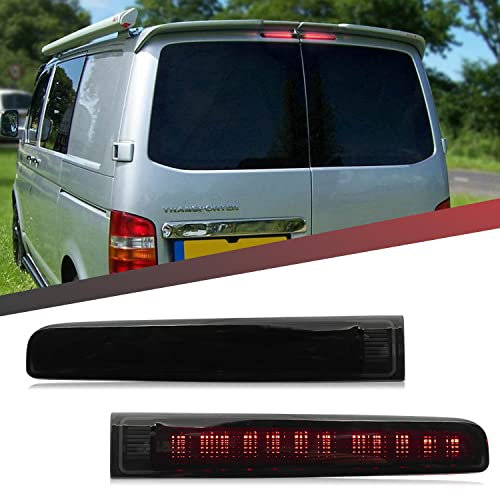 2x LED Drittes Bremslicht Hochmontierte Bremsleuchte für V-W T5 T6 T6.1 Transporter Kastenwagen Multivan Caravelle (mit hinteren Doppeltüren) Hintere mittlere hohe dritte Bremsleuchte Rauchglas