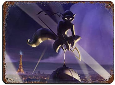 RIELLI Sly Cooper Thieves in Time Spiel 1 Blechschild Vintage Metall Pub Club Cafe Bar Home Wandkunst Dekoration Poster Retro 30 x 40 cm