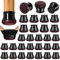 32 Stück Stuhlbeinkappen Schwarz, Silikon Stuhlbeinschoner Rund, Schutzkappen für Stuhlbeine mit Umwickelte Filz, Filzgleiter für Stühle (Fit:30.1-40mm)
