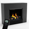 GLOW FIRE Wasserdampf Kamin Kronos (Standkamin) - Elektrokamin mit Heizung und Kaminfeuer - Kaminkonsole aus Holz mit patentiertem Opti-myst-LED Kamineinsatz, 110x100x30 cm - Grau