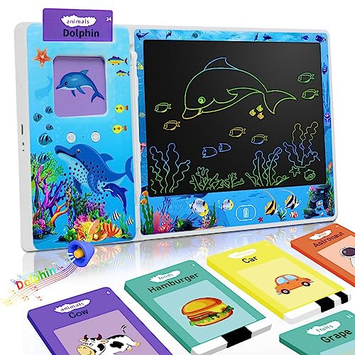 surekuo Standard Englisch, Sprechende Flash-Karten Lernspielzeug für Kleinkinder 1-6 Jahre Alt, 112 Blätter 224 Wörter, Hörbar Lernspielzeug, Interaktive Spielzeug für Jungen Mädchen