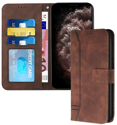 GoodcAcy Handyhülle für Xiaomi 12T Pro/Xiaomi 12T Hülle Handyhülle Leder Klappbar Schutzhülle Tasche Wallet Brieftasche Cover Flip Case für Xiaomi 12T Pro/Xiaomi 12T Klapphülle Braun