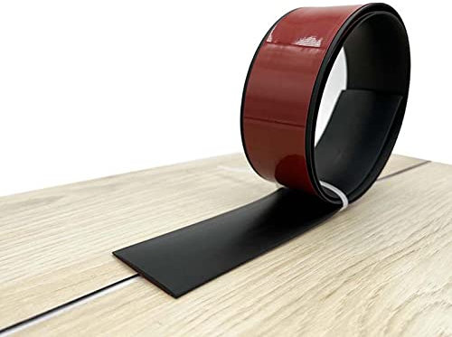 PVC Selbstklebend Abdeckleiste 1/3/10M Übergangsprofil Wasserdicht Selbstklebend,Übergangsschiene Abschlussprofil,Gummi Wandsockelleiste,Boden Teppich Laminat (Schwarz, 3M)