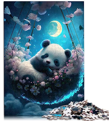 Puzzle für Erwachsene, friedlicher Panda, lustige Puzzles für Erwachsene, 1000 teilige Papppuzzles, Puzzle, Entspannungspuzzlespiele, 10,27 x 20,47 Zoll/26 x 38 cm.