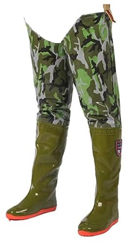 Stivali A Coscia Da Pesca - ZYYWX - Uomo - Unisex - Verde - 45 EU - Impermeabili - Resistenti all'usura - Stivali da pesca e da caccia con suola morbida Oxford antiscivolo