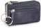 LEDEROW - XXL Schlüsseletui Leder Blau Damen und Herren [3 separate Fächer] Reißverschluss - Schlüsseltasche Schlüsselmäppchen groß echtleder für Schlüssel Autoschlüssel (Blau)