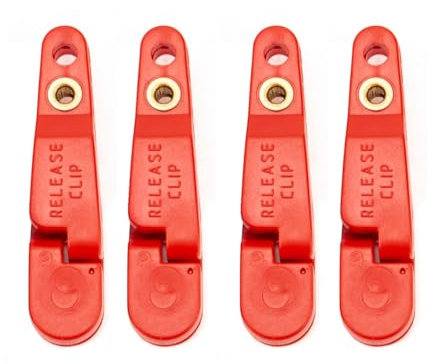 YdseozOA 4 Stück Snap-Release-Clips, Starke Spannung, Snap-Release-Clips für Gewichtsdrachen, Hobelbrett, Outrigger, Downrigger, Power Grip, Trolling, Angeln (rot)
