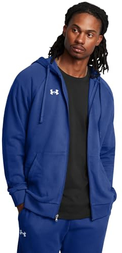 Under Armour Herren Rival Fleece Full Zip Hoodie Kapuzenpullover, (432) Tech Blue/White, 4XL