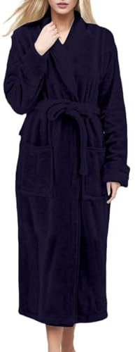 MJGkhiy Vestaglia Donna Pile Invernale Caldo Taglie Forti Manica Lunga Flanella Accappatoio Vestaglie Cotone Con Cappuccio Morbido Peluche Indumenti Da Notte Per Casa Hotel Spa Peluche Accappatoio