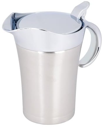 Heaveant Gravy Boat with Lid, Stainless Steel Gravy Jug Thermal Insulated Double Wall Sauce Gravy Pot Serving Jug for Store Gravy, Liquid, Ketchup, Mustard, Cream (750ml)