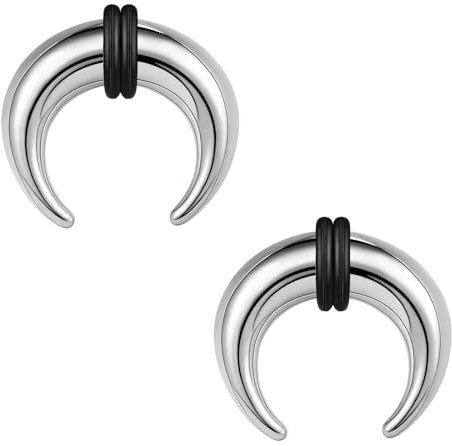 ZS 2 Stück Pincher Tapers Septumringe, 2G 4G 6G 8G 10G 14G 16G Buffalo Horseshoe Stretcher Expander Piercing Zum Dehnen Von Durchbohrten Nasen Ohr Messgeräten (6g, 12mm)