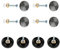 8 Sets Mirror Screws, 30mm Mirror Nails with Decorative Caps, Brushed Stainless Steel Mirror Covers with Washers for Tables, Bath Plates, Furniture Fittings, Black