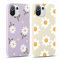 Yoedge 2 Stück HandyHülle für Xiaomi Mi 11 Lite 4G/5G/5G NE Hülle 6,55, Mädchen Case Blumen Muster Aesthetic Design,Frauen Geschenk Weich Silikon Stoßfest Case für Xiaomi Mi 11 Lite, Lila Blume