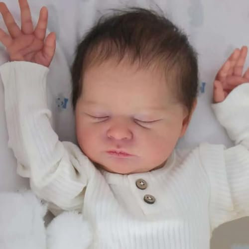 Anano Reborn Baby Puppen Laura 19 inch Lebensechte Neugeborene Baby Puppen mit Realistischen Adern Weiches Tuch Körper Geschenk Für Kinder Alter 3+
