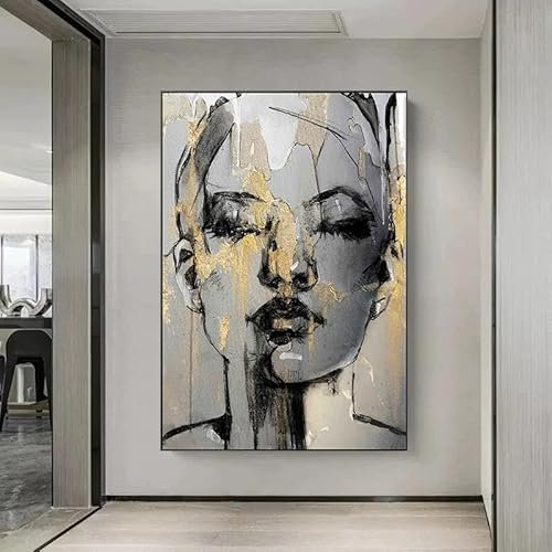 Abstrakte Frau Gesicht Leinwand Gemälde Figur Poster Und Drucke Wand Kunst Bilder Für Wohnzimmer Wohnkultur 60X80Cm Kein Rahmen