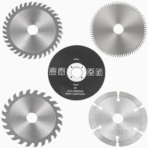 Kreissägeblätter 24 Zähne TCT/Kunststoff 36 Zähne / 80 Zähne HSS/Diamant/Harz Sägeblatt langlebig zum Schneiden von Holz, Kunststoff und Metall （5 Stück ）