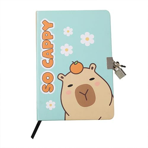 I-TOTAL® - Diario segreto fornito di lucchetto in metallo e due chiavi/Diario segreto con pagine A PUNTINI, Diario per segreti, Carta Bianca (CAPYBARA)