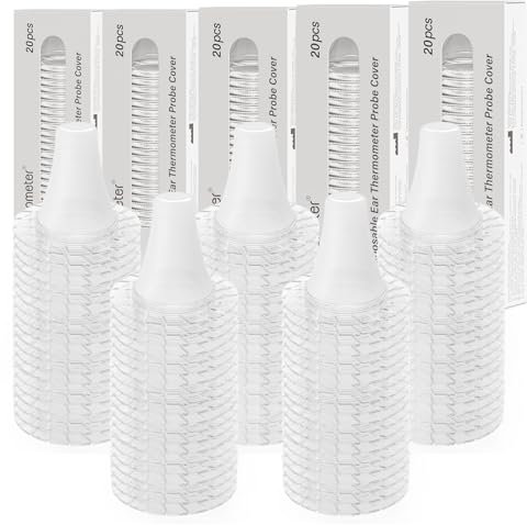 100 Pcs Ear Thermometer Probe Covers, BPA Free and Disposable Hygiene Refill Caps