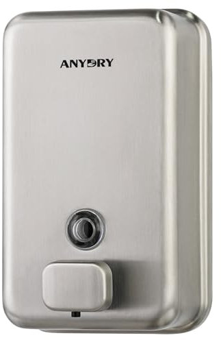 anydry 1100ml Large Capacity Stainless Steel Wall-Mounted Soap Dispenser with Leak-Proof Pump, Durable & Stylish Design for Commercial Use, 1010 Brushed