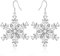 WOVEE Schneeflocken Hängend Ohrringe Weiß AAA Zirkonia Hängeohrringe Schneeflocken Anhänger Weihnachten Schmuck Geschenke für Damen Frauen