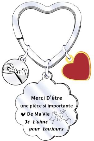 XWXWXW Porte Clé Saint Valentin Cadeau Couple Homme Femme Personnalisée (2)