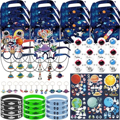 NlsqEU Spaziale pensierino, spazio di compleanno per bambini, astronauti compleanno, sacchetto regalo, montatura per occhiali, portachiavi in silicone, adesivo fai da te, portachiavi
