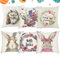 LOEPENLE 6er Set Ostern Kissenbezüge,40x40cm Kissenbezug Ostern,Modern Osterdeko Leinen Kissenhülle Ostern Deko Kissenbezüge Ostern Hase Sofa Kissen,Happy Easter Zierkissenbezug,Osterhase Kissenhülle