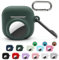 Custodia 2 in 1 per Airpods 4th Airtag, custodia 2 in 1 per AirPods 4 con supporto per Airtag (2024), supporto per localizzatore GPS in silicone, si illumina al buio, rosa brillante blu