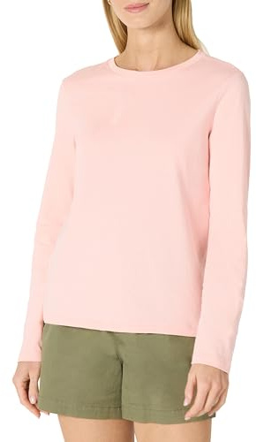 Amazon Essentials Damen Langärmliges Regular-Fit-T-Shirt Aus 100% Baumwolle