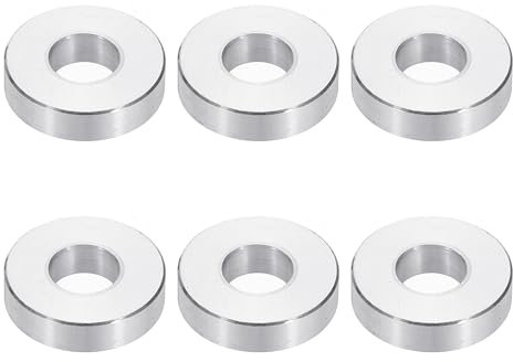 PATIKIL Rondelles En Aluminium M8, 6pcs 5/16 x 3/4 Rondelles Métalliques Pour Boulons 5/16 Ou M8, Bague D'Écartement Non Filetée 3/16L, 8.5x20x5mm