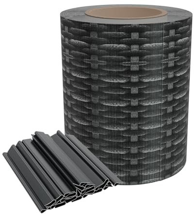 NAIZY PVC Gartensichtschutz Gartenzaun Blickdicht Sichtschutzstreifen mit 20 Stücke Befestigungsclips für Gartenzaun, Balkon, Terrasse - 35 m x 19 cm Rattan