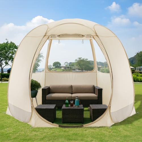 Alvantor Pop Up Screen House Tent, UPF 50+ and Windproof Dome Outdoor Canopy Tent with Roll Up Zipped Door Privacy Gazebo, Sun Shelter Compact & Lightweight for Party Camping Fishing Picnic