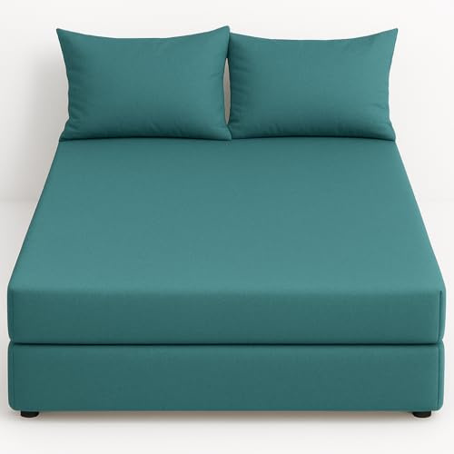 NIYS Luxury Bedding Finest 100% Egyptian Cotton 10/25CM Fitted Sheets in 15 Colours (Teal, Super King + pillow case pair)