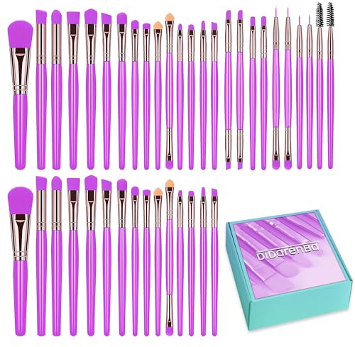Professional Makeup Brushes Set 40 Pieces Quality Bristles Makeup Brushes with Concealer Eyeshadow Brush Lilac