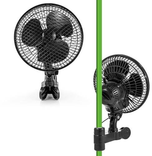 Grow Fan with Clip, 6 Inch Grow Tent Fan, 2 Speeds grow fan, Portable Indoor Fa𝗻 with clip, Auto Oscillating Clip fans, Powerful Airflow Low Noise for Hydroponic Plants Ventilation Circulation (2pcs)