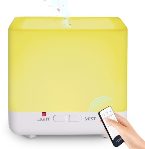 GeeRic Diffuseur d'arômes 300 ML, Humidificateur d'air ultrasonique, Purificateur d'air à arrêt Automatique pour Chambre, Nébuliseur pour Spa et Yoga, Blanc