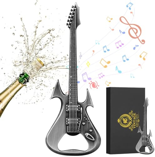Vintage Flaschenöffner in E Gitarrenform, Tolles Geburtstagsgeschenk für Männer, Einzigartiger Bieröffner, Personalisierter Flaschenöffner, Super Bier Geschenk, Perfekt für Partys, Geschenkset mit Box
